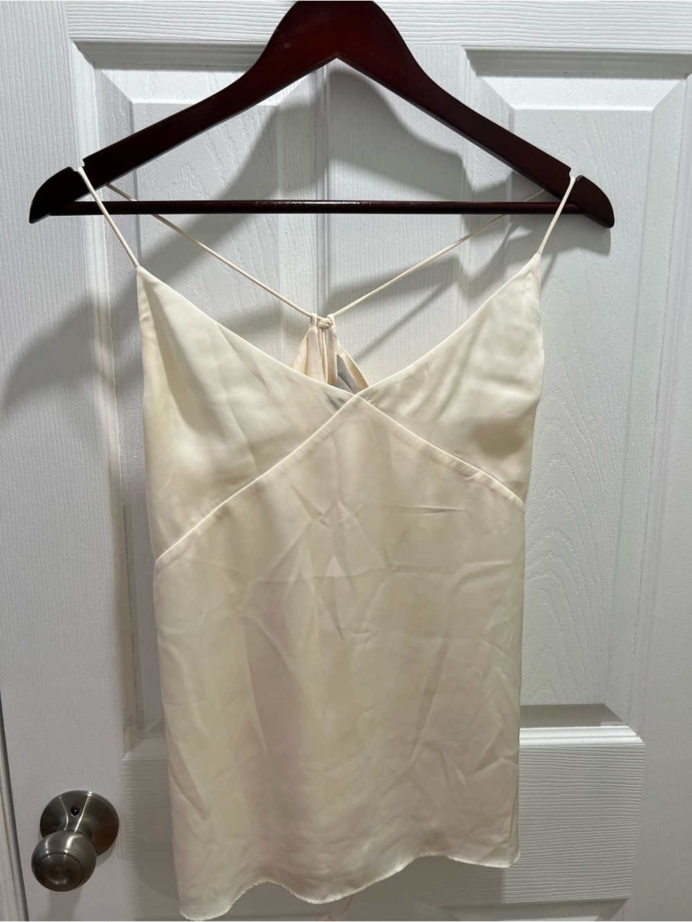 H&M Cream Satin Slip Chemise with Delicate Straps